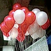 25 Adet Metalik Sedefli (Kırmızı-Beyaz) Karışık Balon Helyumla Uçan