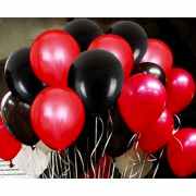 25 Adet Metalik Sedefli (Kırmızı-Siyah) Karışık Balon Helyumla Uçan