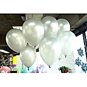 25 adet Metalik Sedefli Parlak Gümüş Gri Balon (Helyumla Uçan)