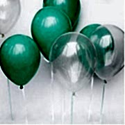 25 Adet  Sedefli Şeffaf-Mint Yeşili (Turkuaz) Karışık Balon Helyumla Uçan