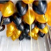 25 Adet Metalik Sedefli (Siyah - Altın Gold Karışık) Balon Helyumla Uçan