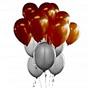 25 Adet Metalik Sedefli Turuncu-Gümüş Helyumlu Uçan Balon 12İNÇ