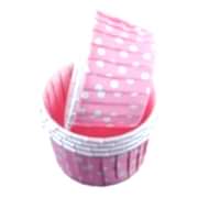 25 Ad Beyaz Puantiyeli Pembe Muffin Kek Kalıbı, Kağıt Kapsül Süsü 