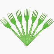 25 Adet Plastik Yeşil Çatal 18 cm Kullan At doğum Günü Parti