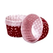 25 li Beyaz Puantiyeli Kırmızı Muffin Kapsülü, Benekli Kek Kalıbı