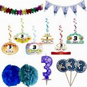 3 Yaş Erkek Doğum Günü Partisi Süslemeleri Seti