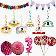 3 Yaş Kız Doğum Günü Partisi Süslemeleri Seti