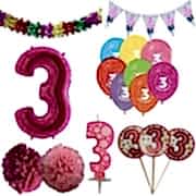 3 Yaş Kız Doğum Günü Süsleri Paketi