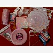 3 Yaş Pembe Kız Doğum Günü Parti Malzemeleri Süs Seti ve Balonu