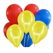30 Ad Metalik Kırmızı-Sarı-Koyu Mavi Lacivert Balon Helyumla Uçan