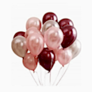 20 Adet Rose Gold-Gümüş - Bordo Metalik Balon 3'Lü Renk  - 12 İnç