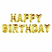 40cm Gold Altın Rengi Happy Birthday Yazılı Harf Folyo Balon Seti