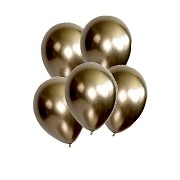 5 Ad 1.Kalite Gold Altın Renkli Parlak Krom Metalik Aynalı Balon