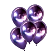 5 Ad 1.Kalite Mor Renkli Parlak Krom Metalik Aynalı Balon