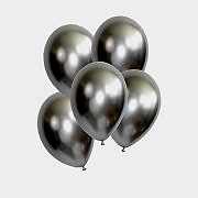 5 Adet 1.Kalite Gümüş Gri Renkli Parlak Krom Metalik Aynalı Balon