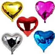 5 Adet Karışık Folyo Kalp Balon 45 cm Helyumla Uçan 