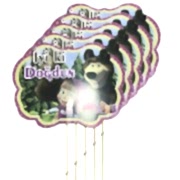 5 Adet Maşa ile Koca Ayı Konuşma Balonu Çubuğu, Parti Çubukları 