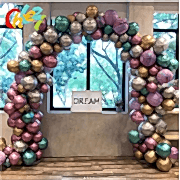 5 Metre Zincirli Krom Balon Doğum Günü Seti 125 Adet Krom Balon Karışık Kb1247