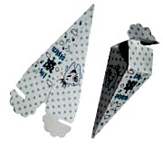 50 Adet Diş Buğdayı, Mavi Bebek Şekeri, Üçgen Lokum Kutusu Külahı