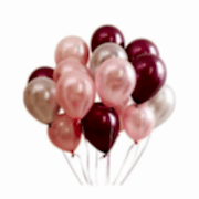 50 Adet Rose Gold- Gümüş - Bordo Metalik Balon 3'Lü Renk