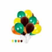 50 Adet Safari Orman Temalı Metalik Balon - Sarı-Turuncu-Kahverengi-Yeşil