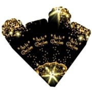 50 Adet Siyah Gold-Altın Sarısı Yetişkin Külah Şeker Lokum Kutusu