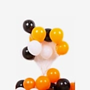 50 Adet Turuncu - Beyaz- Siyah Metalik Balon 3'Lü Renk  - 12 İnç