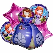 5li Prenses Sofia Baskılı Folyo Balon Seti, Sofya Konsepti Balonu