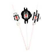 6 Adet Beşiktaş Baskılı Pipet, Bjk Doğum Günü Parti Pipetleri