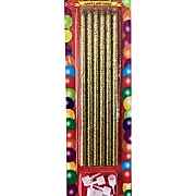 6 Adet Gold (Altın Sarısı) Parlak Uzun Pasta Süsleme Mumu