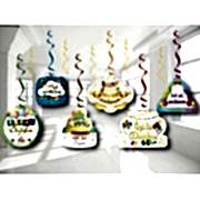 6 Adet İyi Ki Doğdun Yazılı Renkli Sarkıt, Doğum Günü Yaylı Set