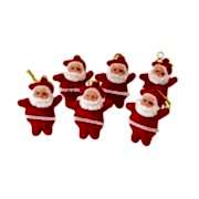 6 Adet Küçük Noel Baba Yılbaşı Çam Ağacı Süsü