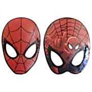 6 Adet Örümcek Adam (Spiderman) Kırmızı Karton Maske