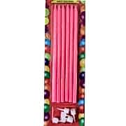 6 Adet Pembe Parlak Uzun Pasta Süsleme Mumu