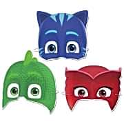 Pijamaskeliler maskesi:2 Kedi Çocuk + 2 Baykuş Kız + 2 Kertenkele