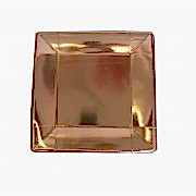 6 lı Gold Rose Kağıt Kare Tabak, Metalize Doğum Günü Tabağı