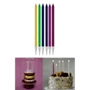 6lı Makaron Pasta Mumu Soft Ince Uzun Çubuk Pastel Karışık Renkli Doğum Günü Mat Mum ( 12 Cm )