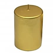 12x6cm Gold Altın Metalik Silindir Kütük Mum, Varaklı Mum