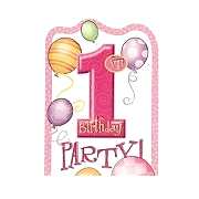 8 Adet 1. Yaş Doğum Günü Parti Davetiyesi, 8 Davetiye+ 8 Zarf