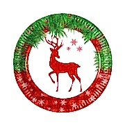 8 Adet Geyikli Yılbaşı Parti Konsept Tabağı