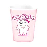 8 Adet İlk Dişim Pembe Karton Bardak Diş Buğdayı Kız Parti Bardağı
