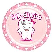 8 Adet İlk Dişim Pembe Karton Tabak Diş Buğdayı Kız Parti Tabağı