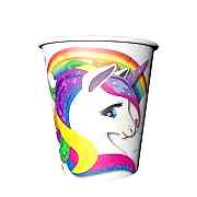 8 Adet Unicorn Baskılı Plastik Bardak, Tekboynuz At Doğum Günü