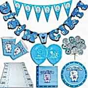 8 Kişilik Mavi İlk Diş Buğdayı Erkek Parti Seti Süsleme Paketi