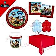 8 Kişilik Köpekler Parti Konsepti Paw Patrol Doğum Günü Paketi