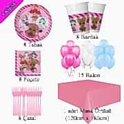 8 Kişilik Lol Bebek Doğum Günü Tabak Bardak Peçete Süsleri Seti