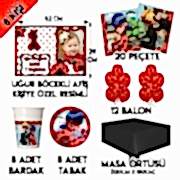 8 Kişilik Mucize Uğur Böceği Afiş Pankartlı Parti Seti Paketi