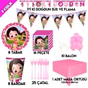 8 Kişilik Niloya Doğum Günü Konsepti, Peçete Tabak Balon Seti
