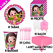 8 Kişilik Niloya Doğum Günü Temalı, Parti Teması Konsepti Seti