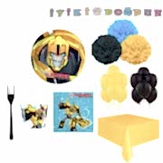 8 Kişilik Transformers Konsepti Doğum Günü Malzemeleri Bumblebee